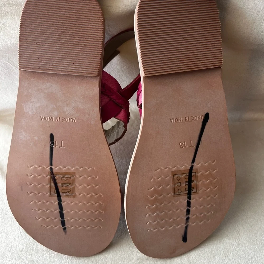 Joyfolie Pink Sandals Braided Straps NWOT- Size 13